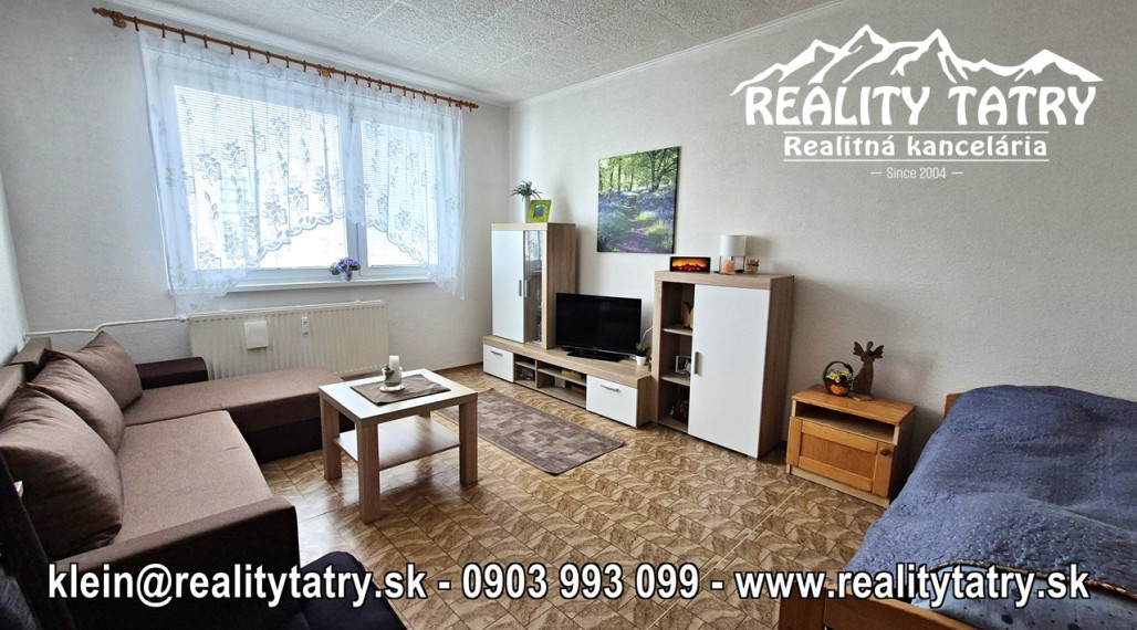 Byt 1 izbový s loggiou, zariadený, murované jadro, ul. Novomeského, Poprad - Slnečný, ihneď voľný - ODPORÚČAME !!!